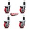 Service Caster 4'' Red Poly Swivel 1-5/8'' Expanding Stem Caster Set Total Lock Brake, 4PK SCC-EXTTL20S414-PPUB-RED-158-4 - alternate 3